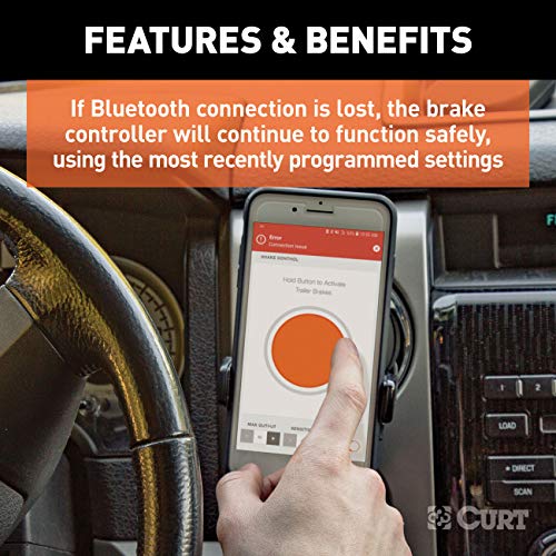 CURT Echo Mobile Electric Trailer Brake Controller with Bluetooth-Enabled Smartphone Connection