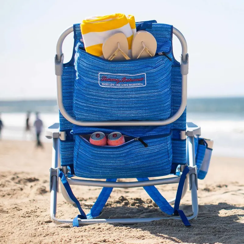 Sailfish & Palms Backpack Beach Chairs – 2-Pack Aluminum Folding Chairs with Multicolor Accents