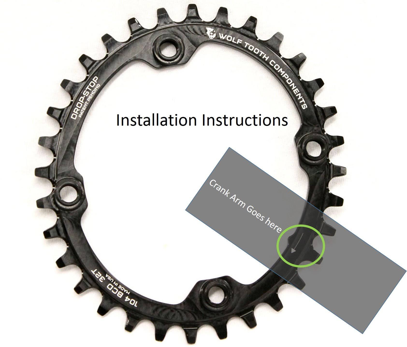 Wolf Tooth Elliptical 104 BCD Chainring - 34T 104 BCD 4-Bolt Requires Shimano 12-Speed Hyperglide+ Chain