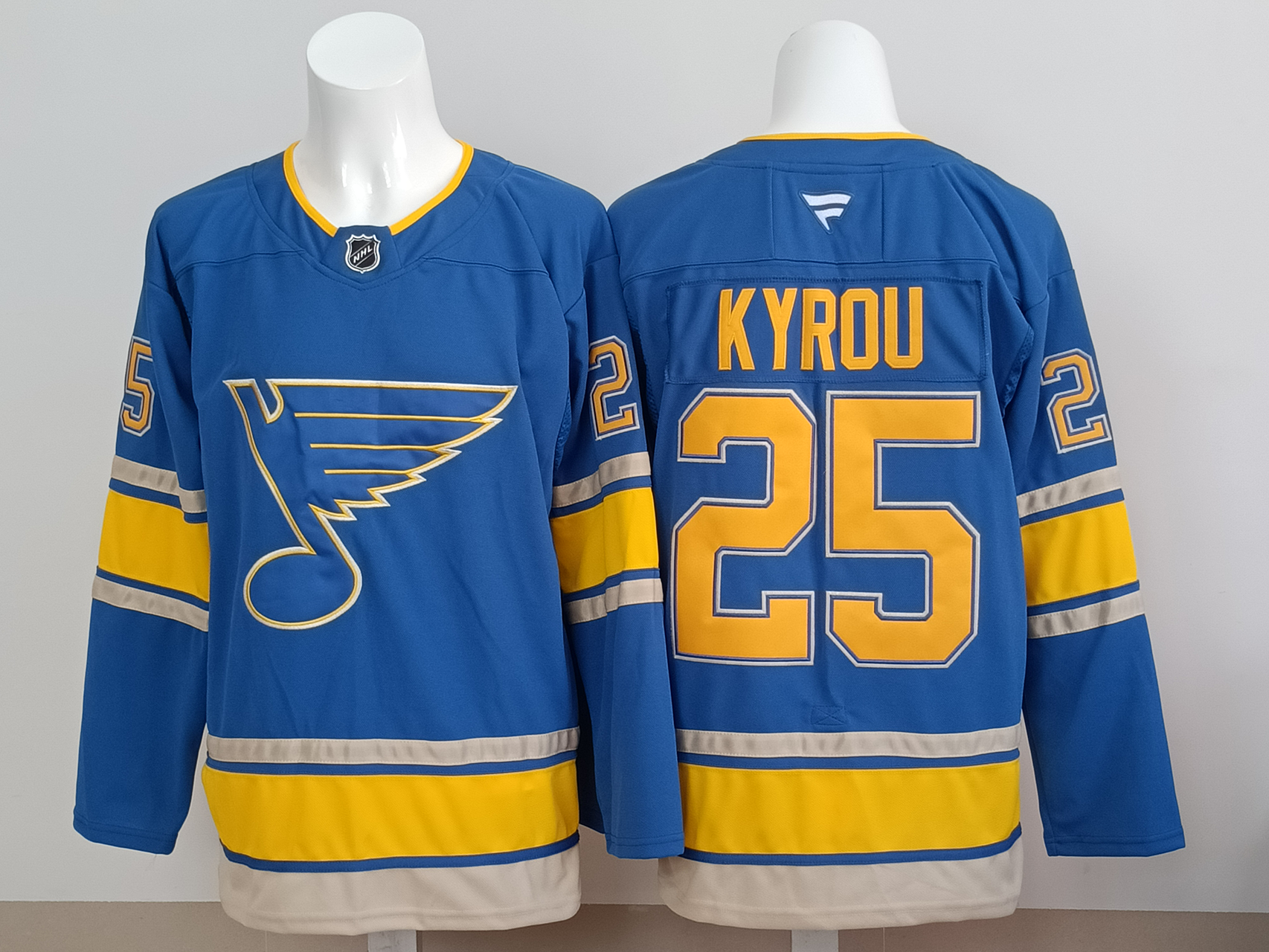 Men's St. Louis Blues Jordan Kyrou #25 Fanatics Blue Breakaway Player Jersey