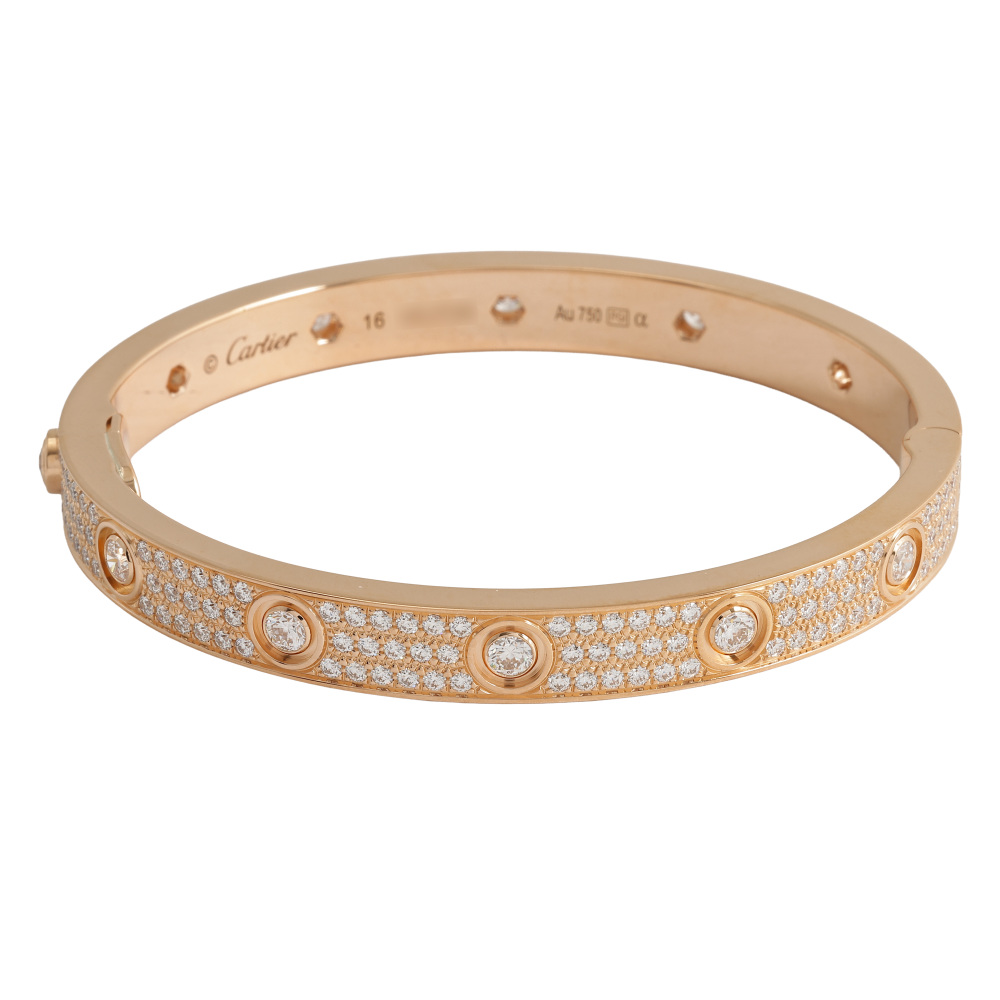 Cartier Love Bracelet 18K Rose Gold Diamond