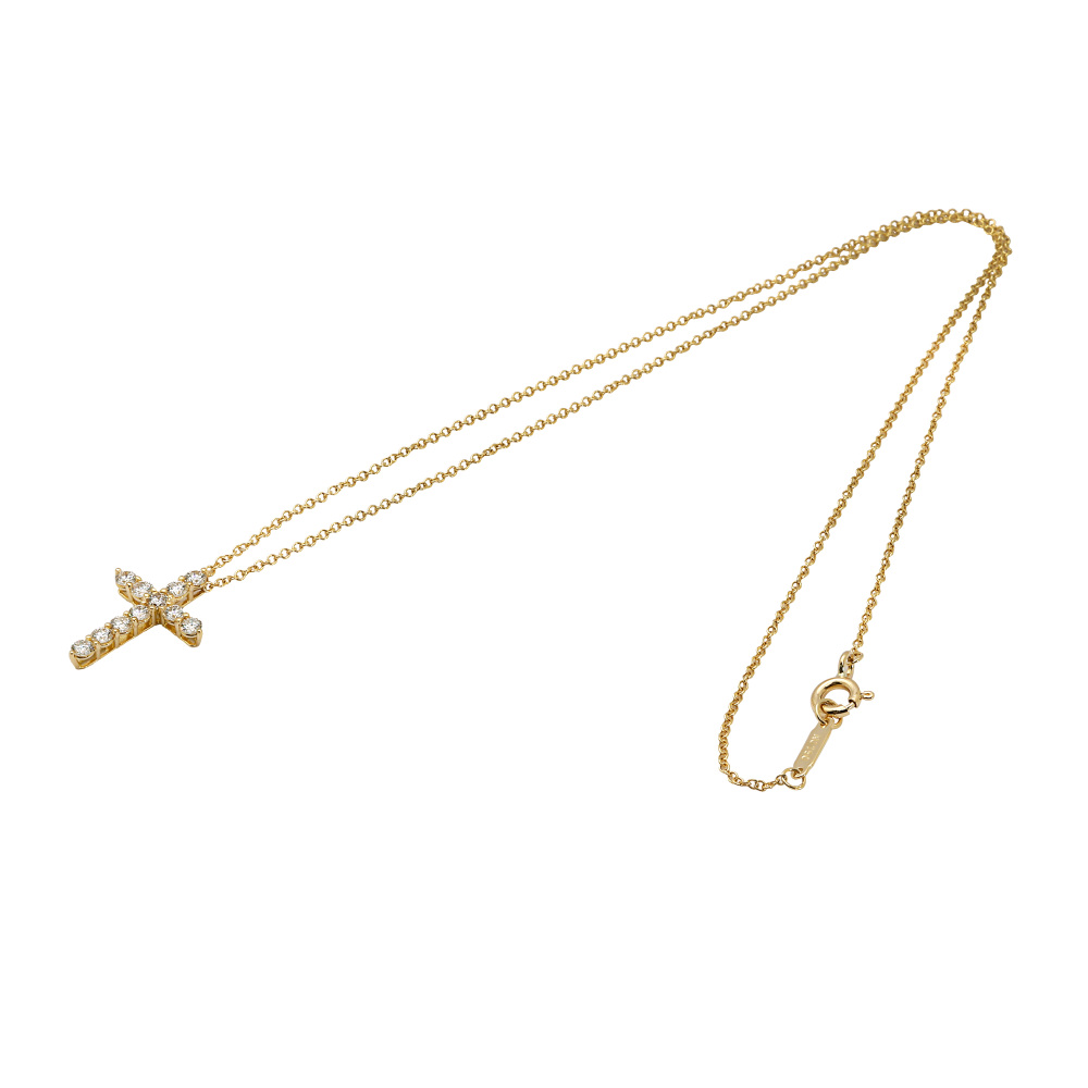 Tiffany & Co. Cross (brand) Necklace 18K Yellow Gold Diamond 60007469