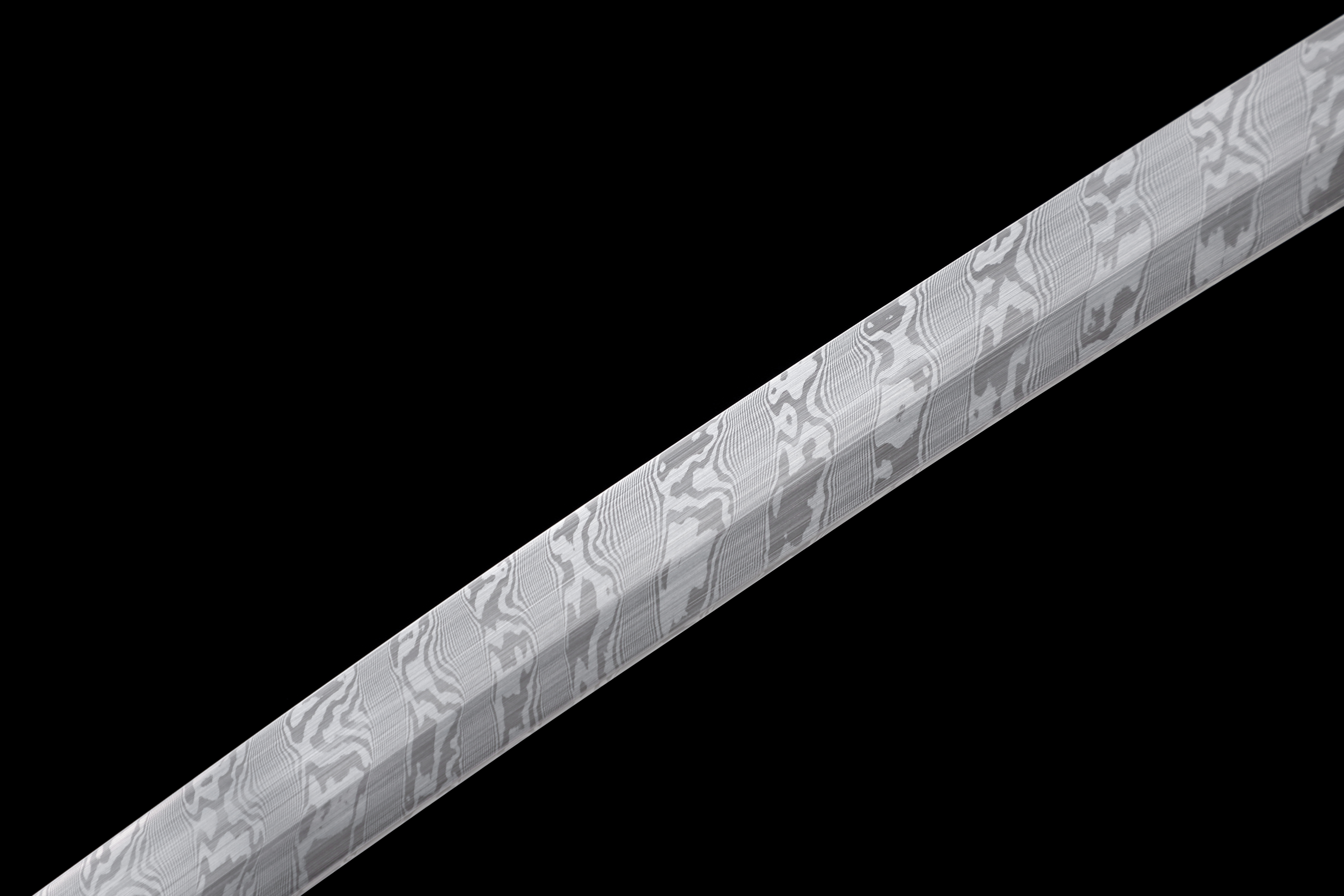 Handmade Katana Damascus Twisted Steel Silver Dragon Kozuka Kogai