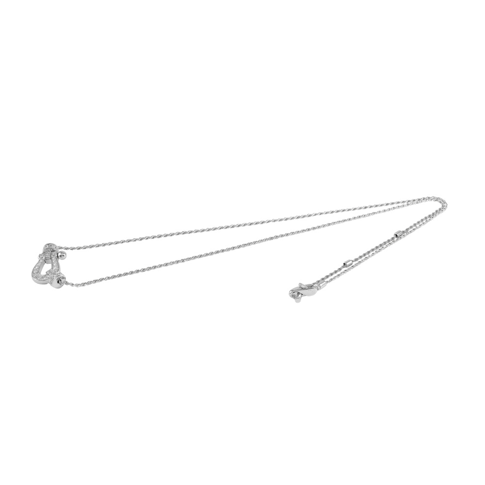 FRED Force 10 Mm Necklace 18K White Gold Diamond 7B0235