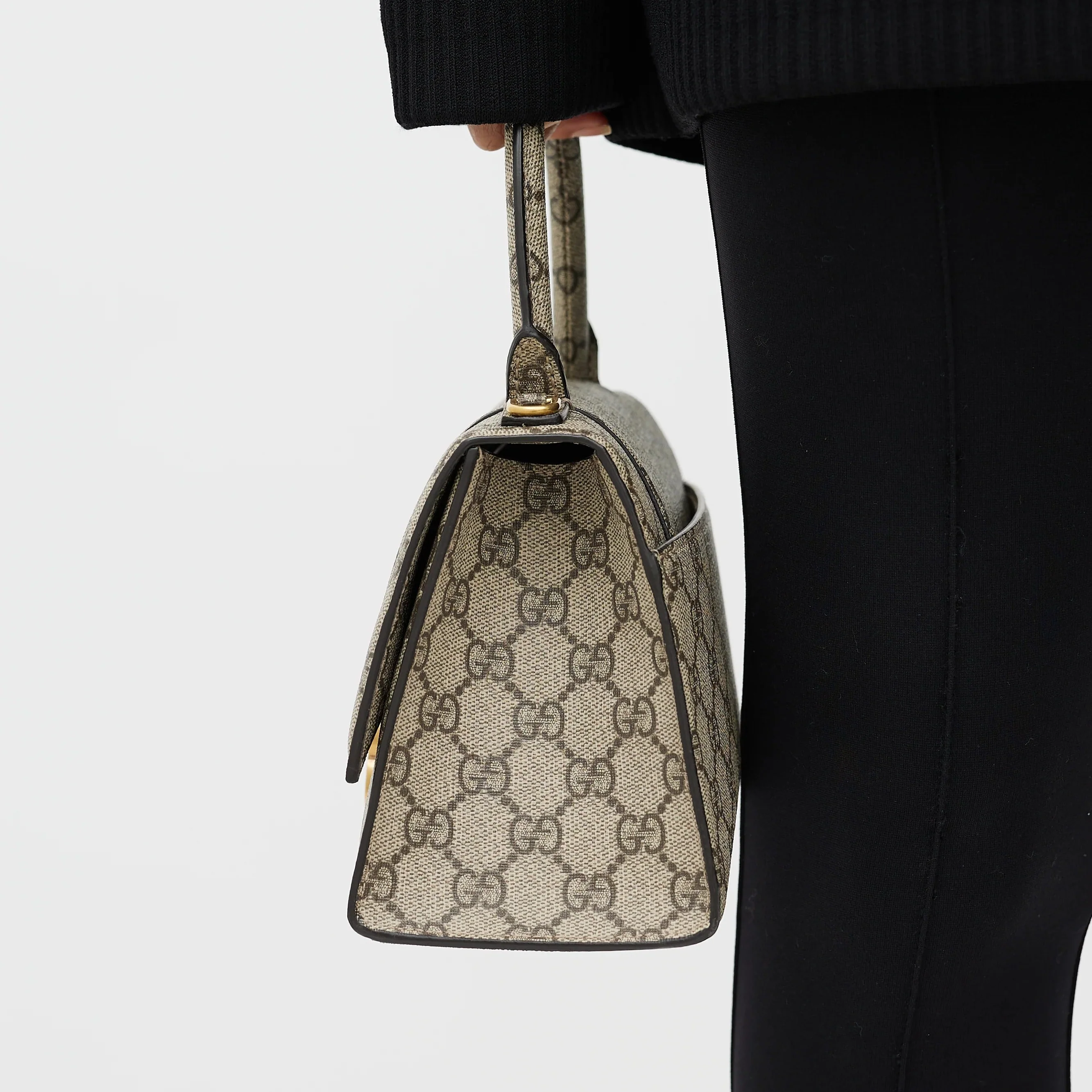 Gucci x Balenciaga The Hacker Project Small Canvas Hourglass Shoulder Bag – Beige