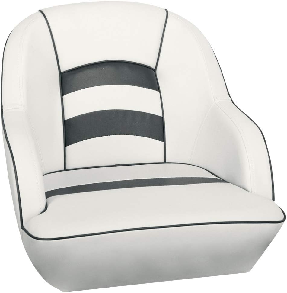 Bucket Pontoon Boat Seat (White/Blue)