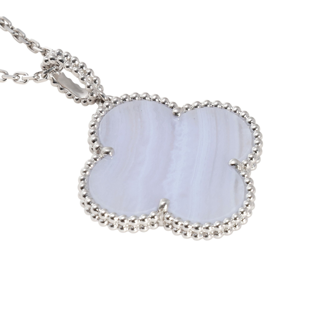 Van Cleef & Arpels Magic Alhambra Necklace 18K White Gold Chalcedony VCARP6L900