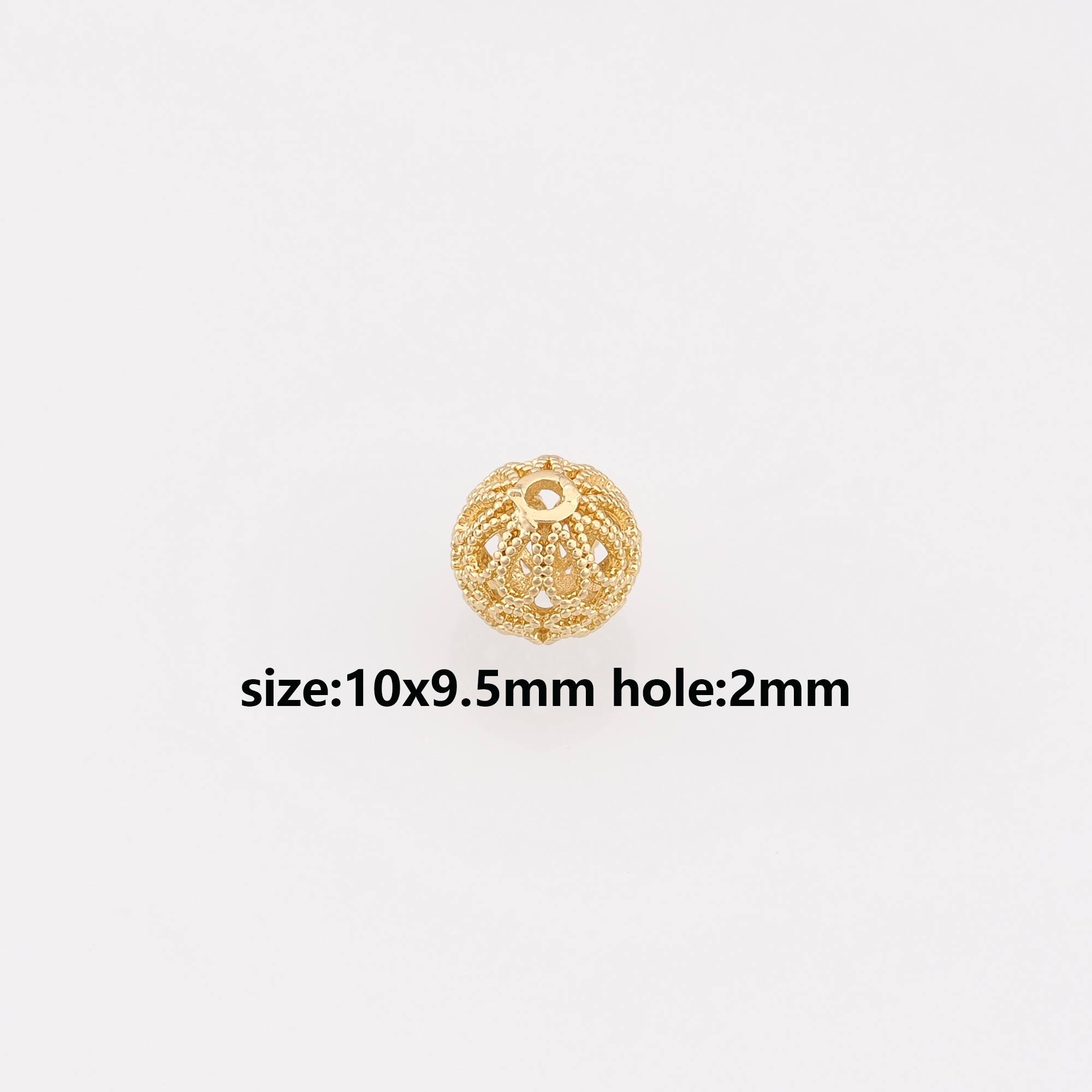 18K Gold Filled Ball Spacer Beads,Hollow Beads,Round Beads for Bracelet Jewelry Necklace Making Supply