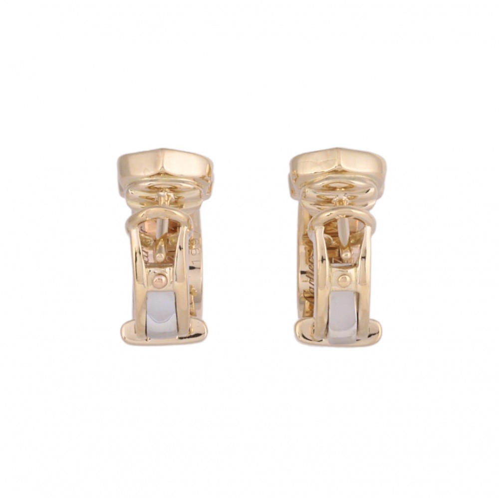 Cartier 2C 11PD Earrings Tri-Gold Diamond