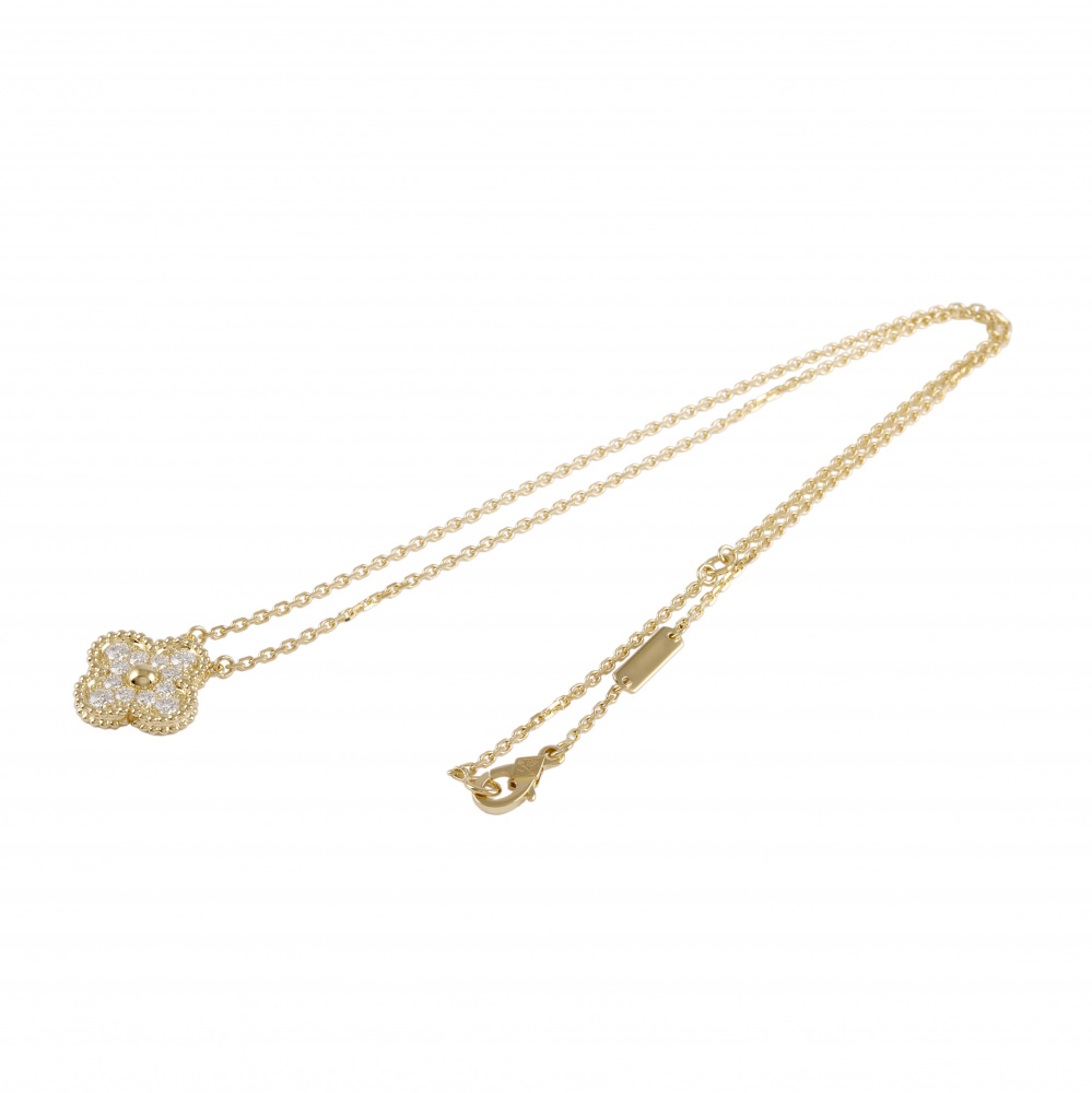 Van Cleef & Arpels Vintage Alhambra Necklace 18K Yellow Gold Diamond VCARA45300