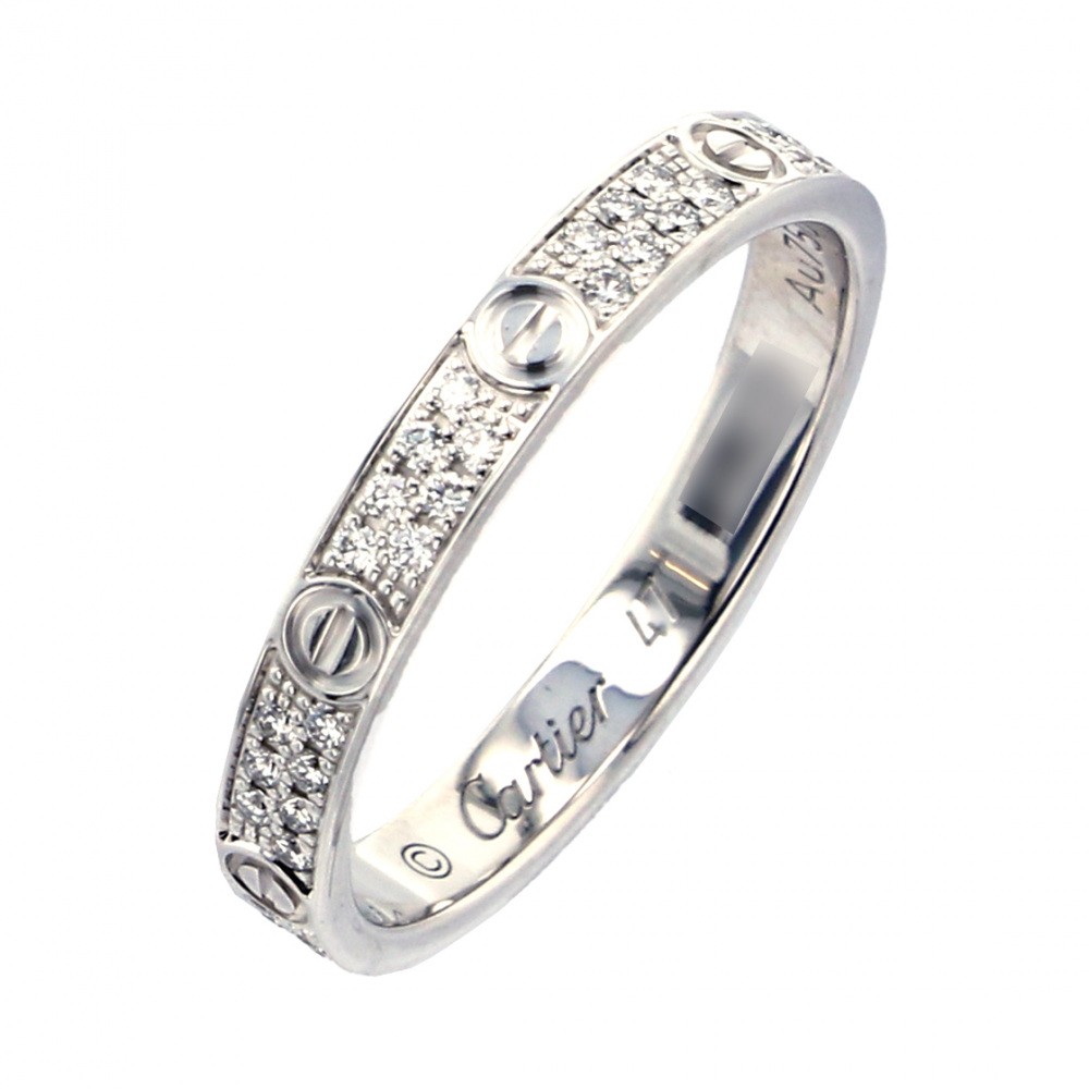 Cartier Love Sm #47 Ring 18K White Gold Diamond