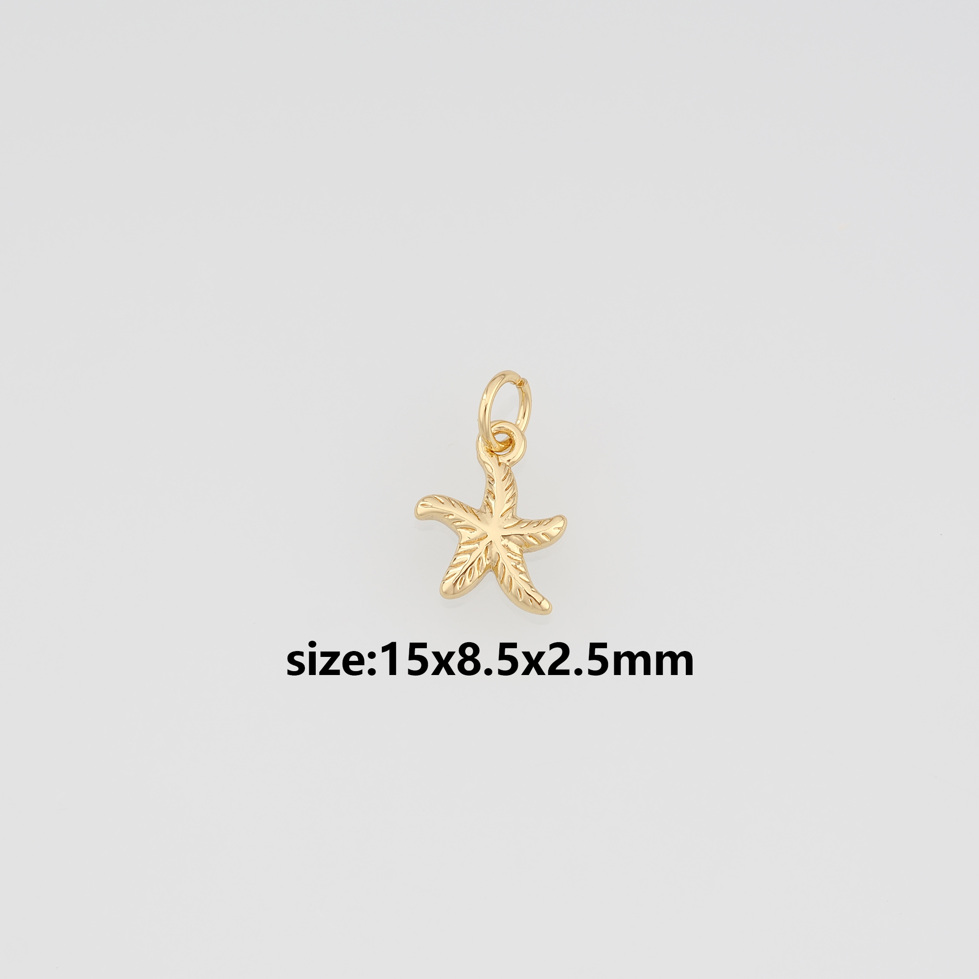 18K Gold Filled Starfish Pendant,Ocean Starfish Charm Earrings Necklace for DIY Jewelry Making Supply