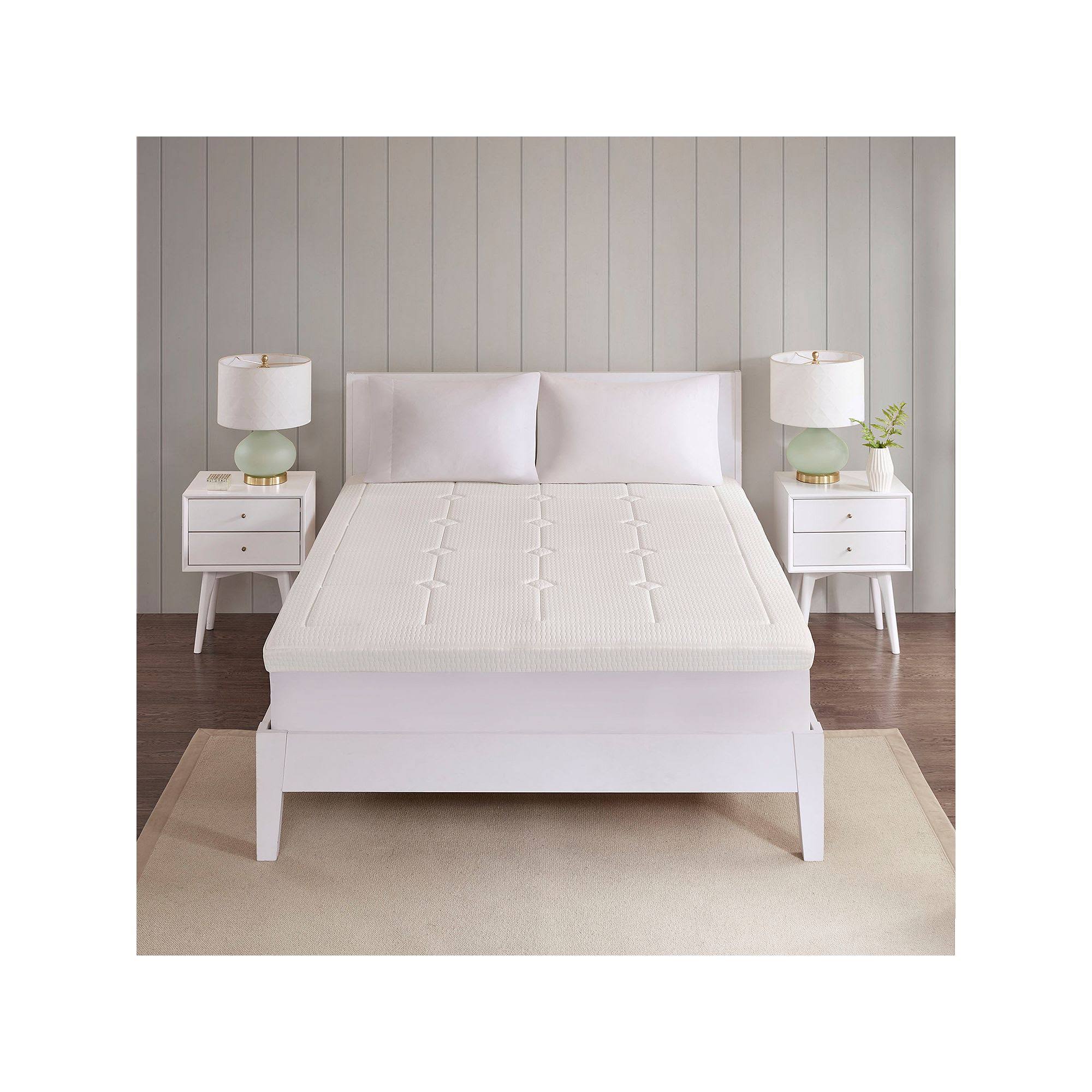 Sleep Philosophy Deluxe 3x22 Quilted Memory Foam Mattress Topper - King - White
