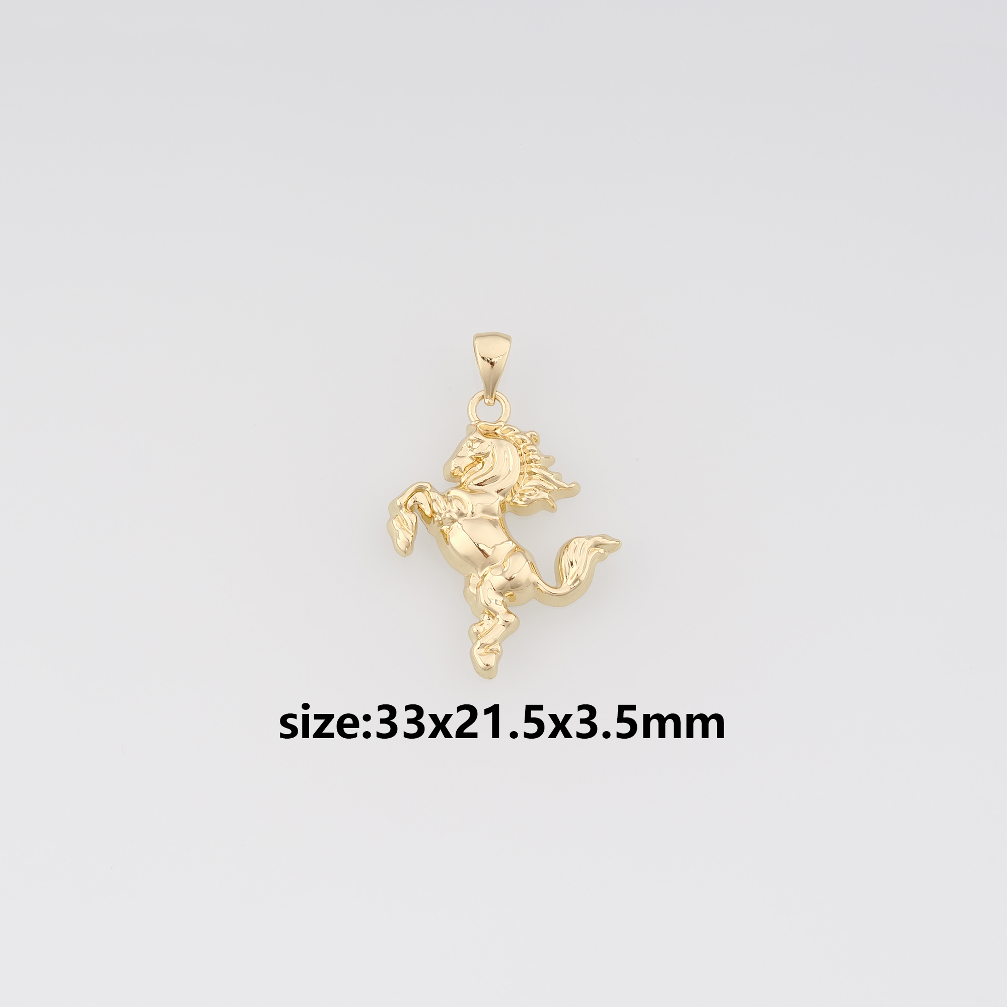18K Gold Filled Horse Pendant,Horse Charm Earrings Necklace for DIY Jewelry Making Supply