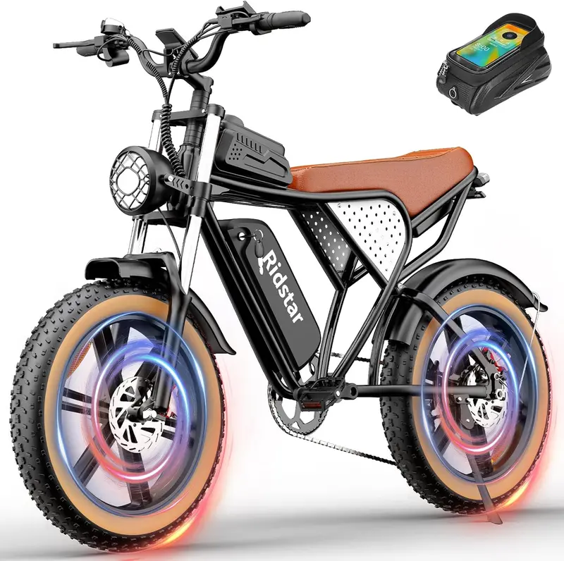 Q20 2000W Heavy-Duty Electric Fat-Tire Bike – 20″ Tires, 37MPH Top Speed, All-Terrain Commuter Ebike