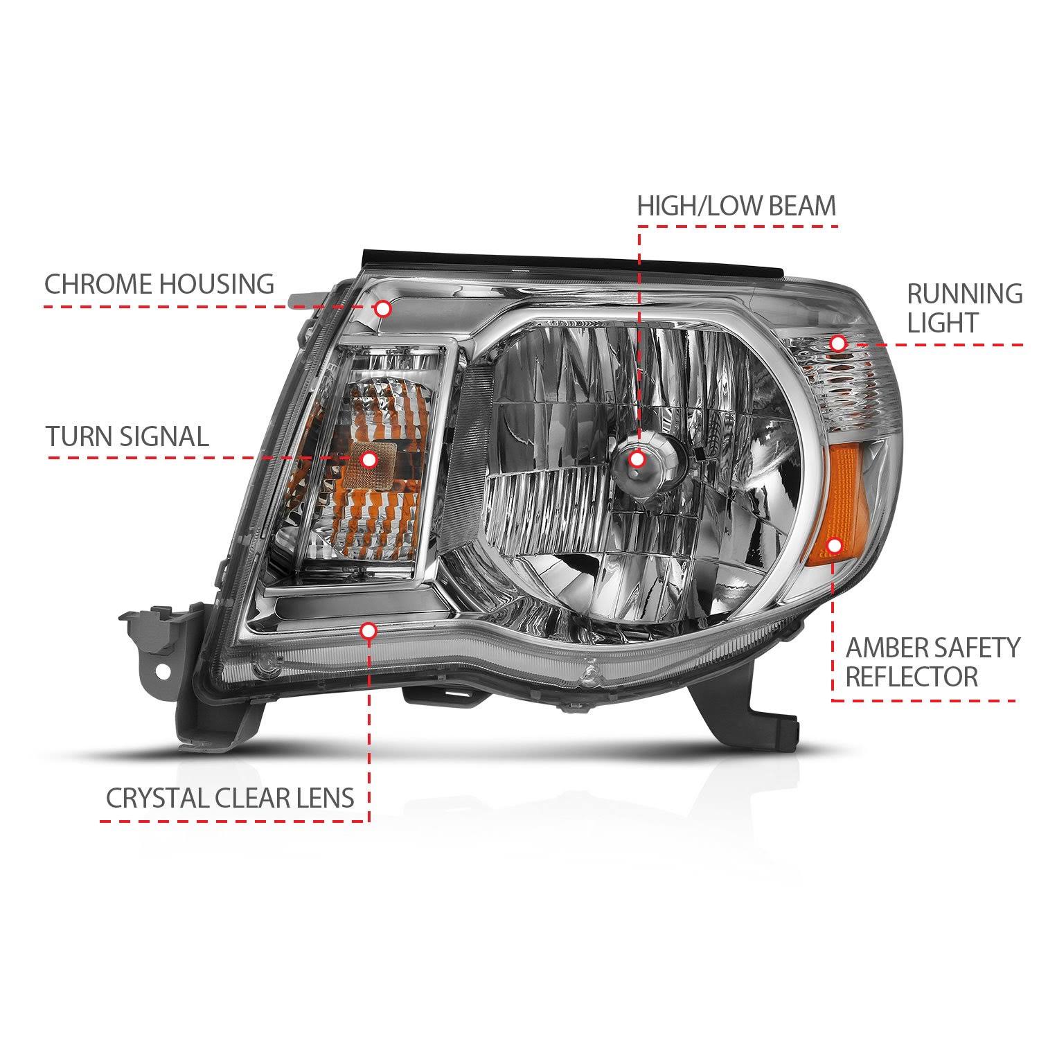 Anzo USA - Crystal Headlight Chrome Amber - 111437