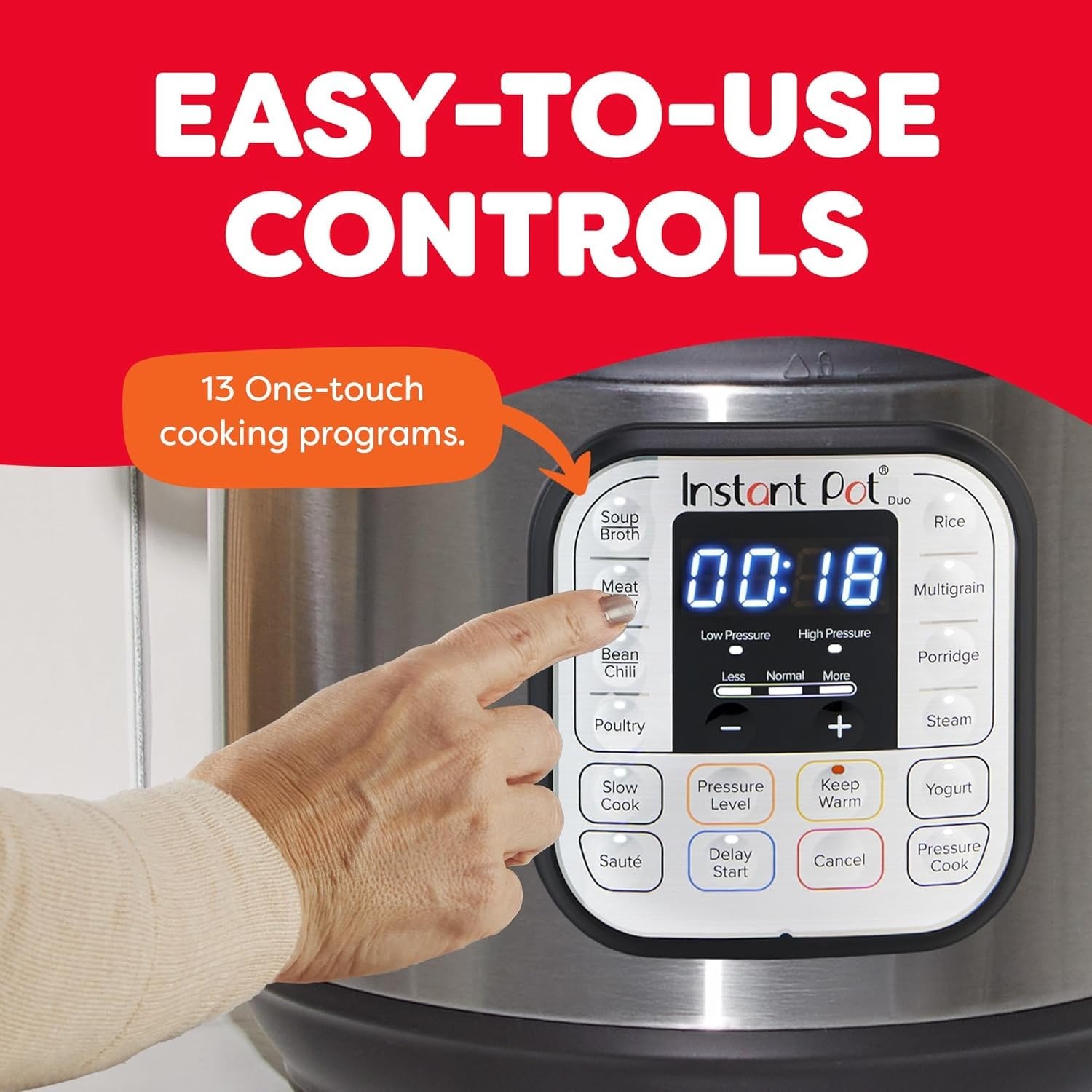 7-in-1 Electric Pressure Cooker, Slow Cooker, Rice, Steamer, Sauté, Yogurt Maker, Warmer & Sterilizer, Includes App With Over 800 Recipes, Stainless Steel, 6 Quart