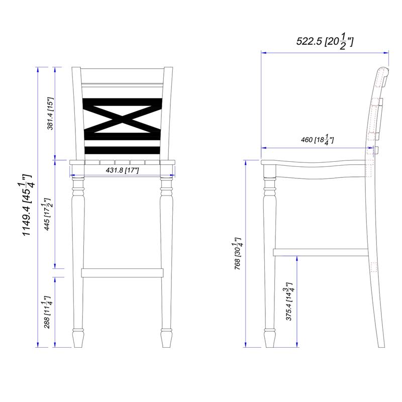 Powell Asher Bar Stool, White