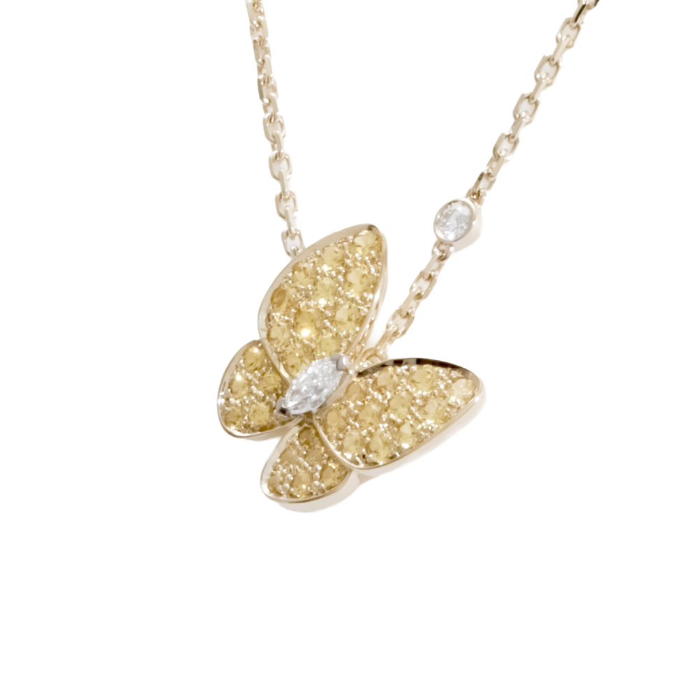 Van Cleef & Arpels Fauna de Papillon Necklace 18K White Gold & 18K Yellow Gold VCARO3M300