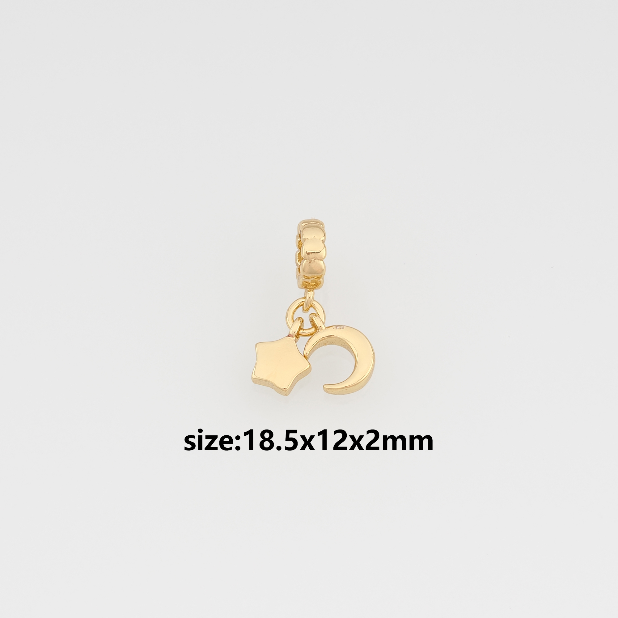 18K Gold Filled Star Moon Pendant,Celestial Charm Earrings Necklace for DIY Jewelry Making Supply