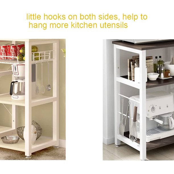 SOGES Kitchen Cart 3-Tier Kitchen Baker’s Rack Utility Microwave Oven Stand Black