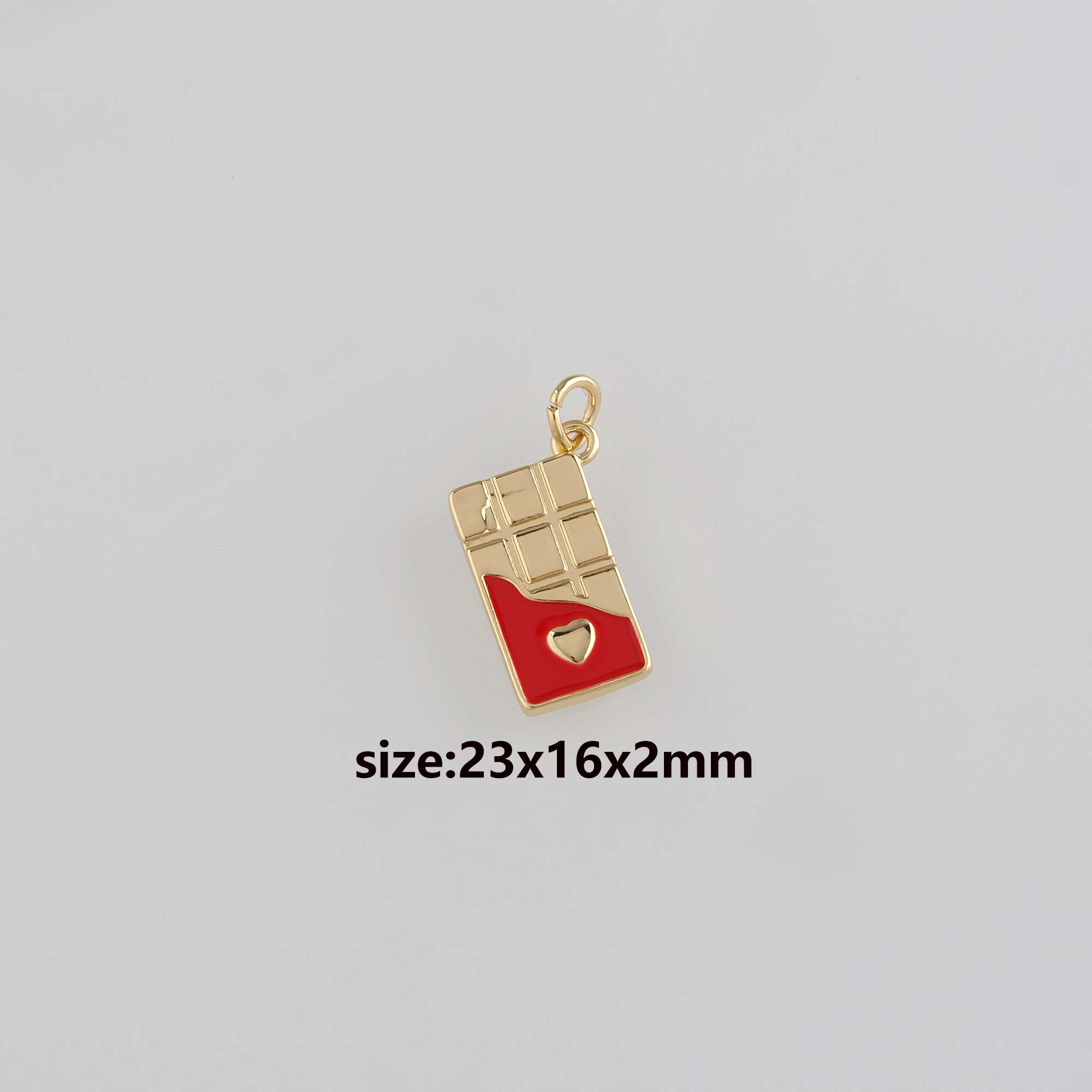18K Gold Filled Chocolate Pendant,Enamel Chocolate Charm Earrings Necklace for DIY Jewelry Making Supply