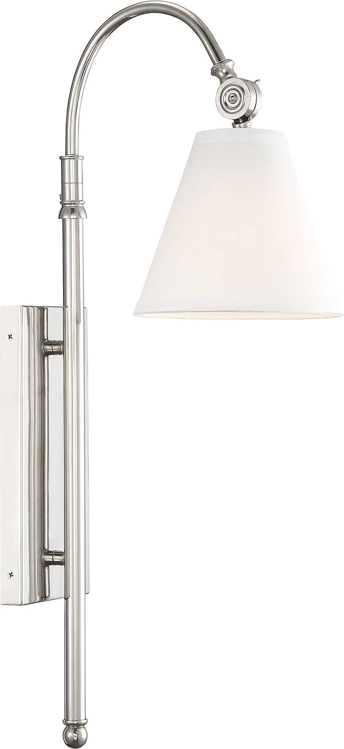 Savoy House 9-1201-1-109 Rutland 1 Light Polished Nickel Sconce