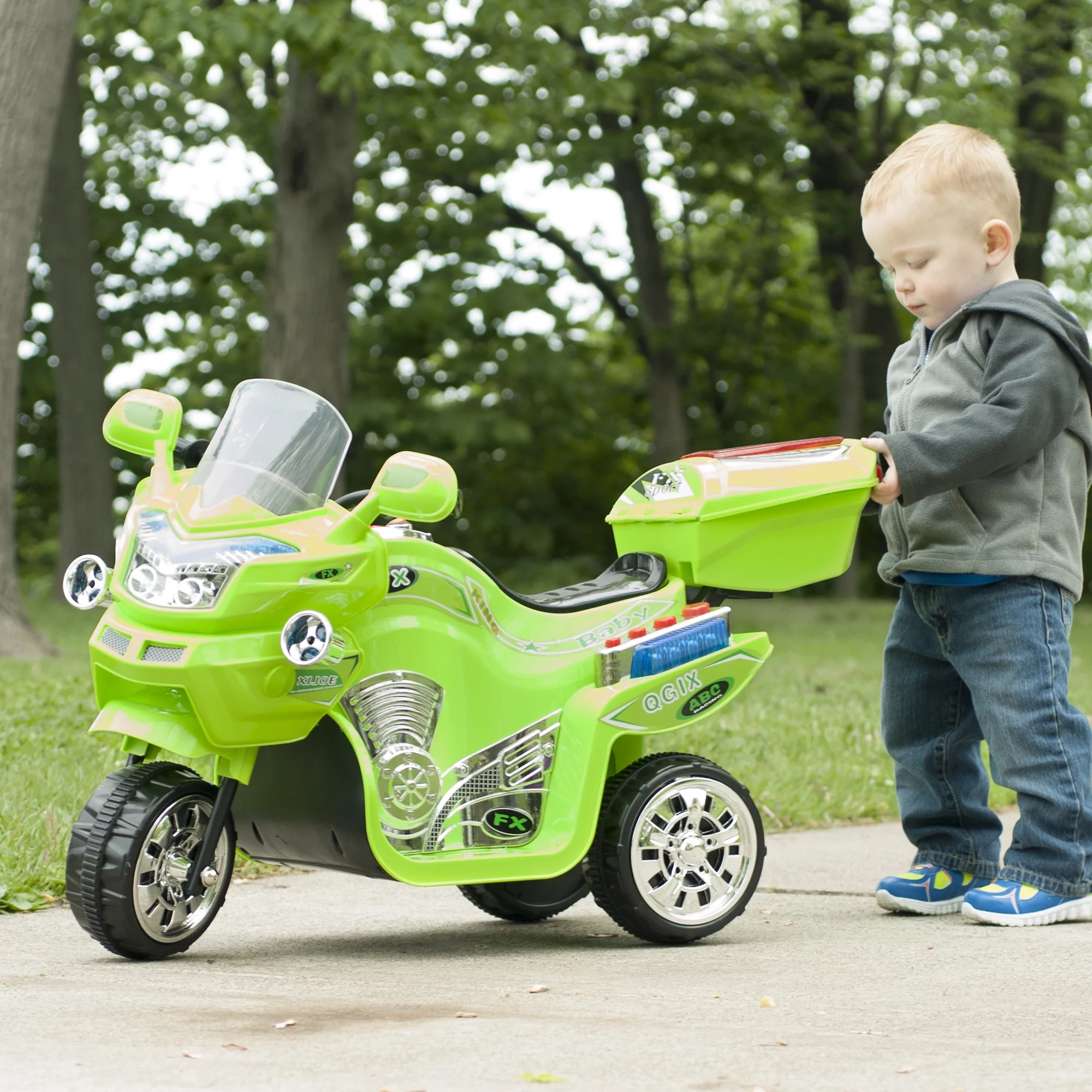 Lil’ Rider 3-Wheel Battery-Powered Electric Motorcycle for Kids, Green