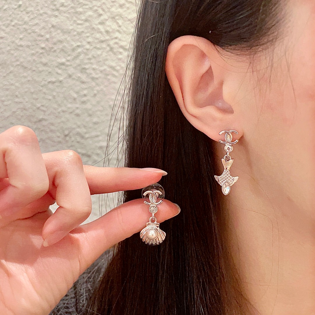 Chanel Classic Double C Stud Earrings - cnluxepick