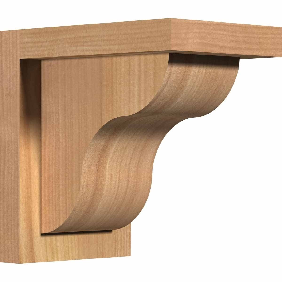 Ekena Millwork COR06X10X22CAR01SWR 5 1/2x22W x 10x22D x 22x22H Carmel Smooth Corbel w/Backplate, Western Red Cedar