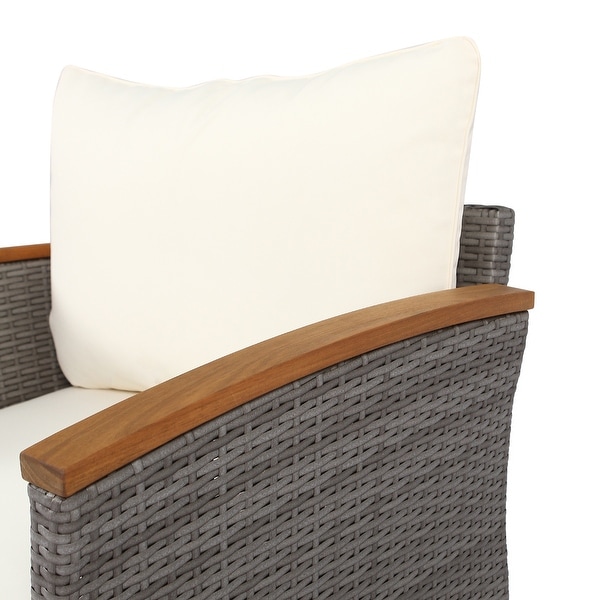 9Piece Patio Rattan Furniture Set,Beige 8