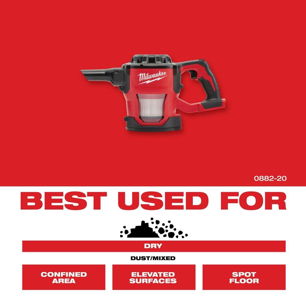 Milwaukee M18 Compact Vacuum 0882-20