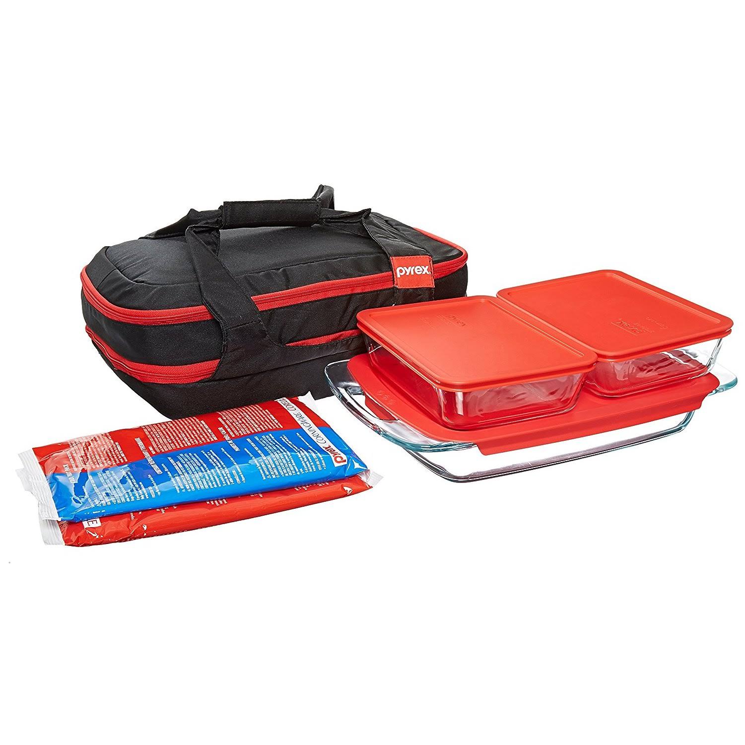 Pyrex Portables 9-Piece Double Decker Glass Bakeware and Food Storage Set