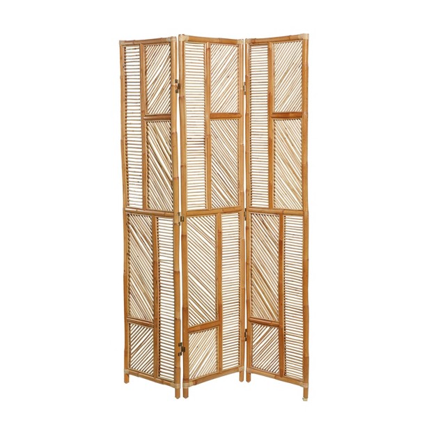 Contemporary Wood Room Divider Screen Brown Olivia amp May
