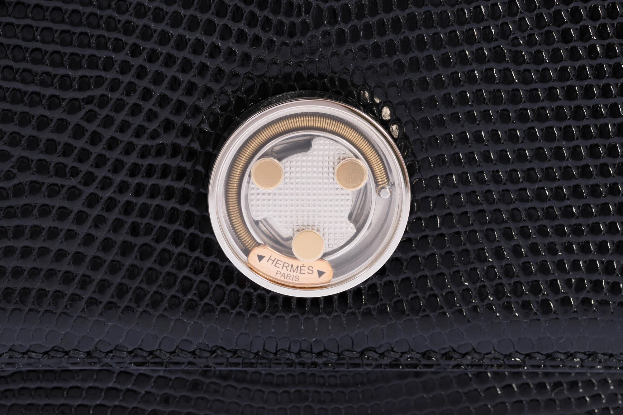 Hermès Minuit au Faubourg 20 Noir Lizard Palladium Hardware