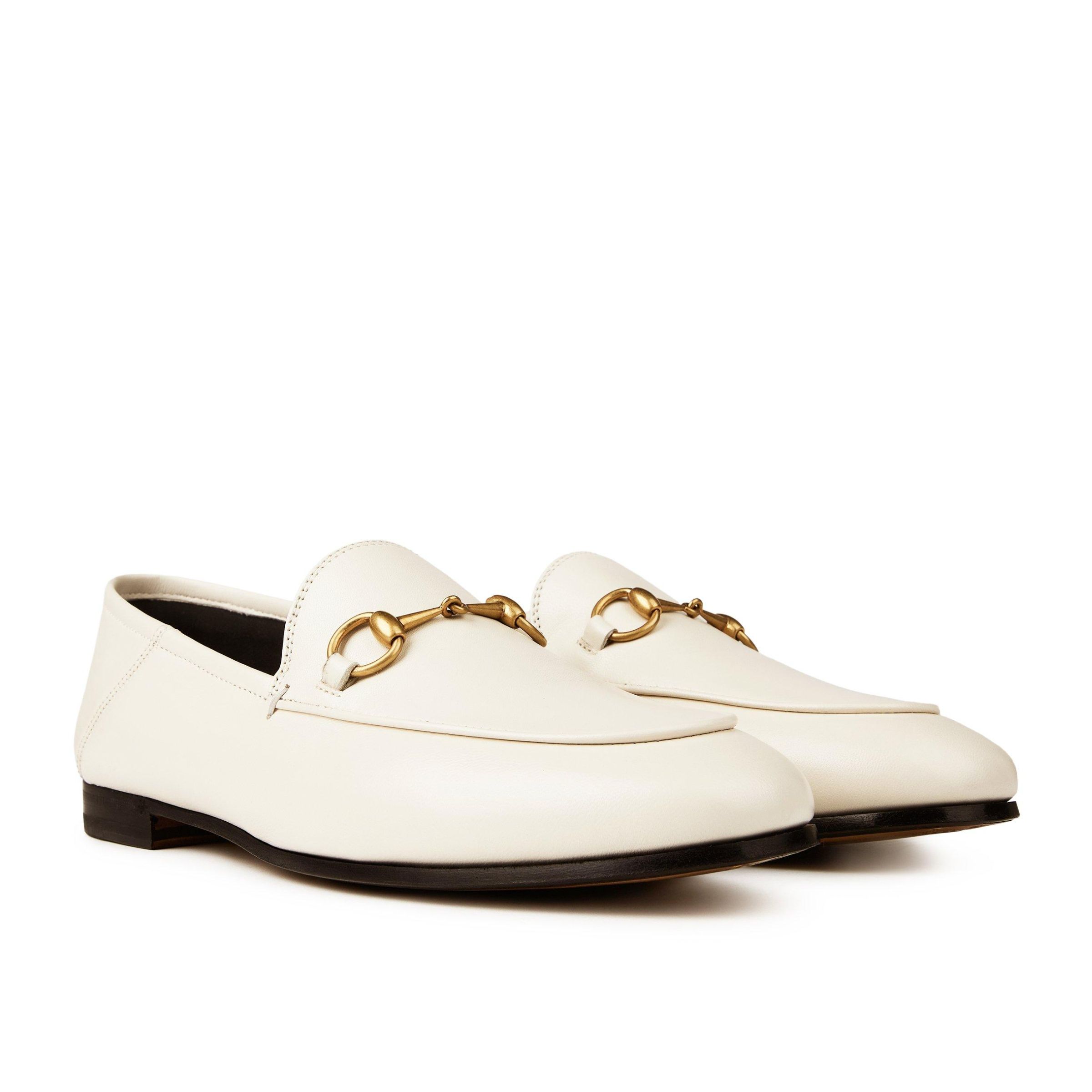Gucci Women’S Leather Horsebits Loafers White