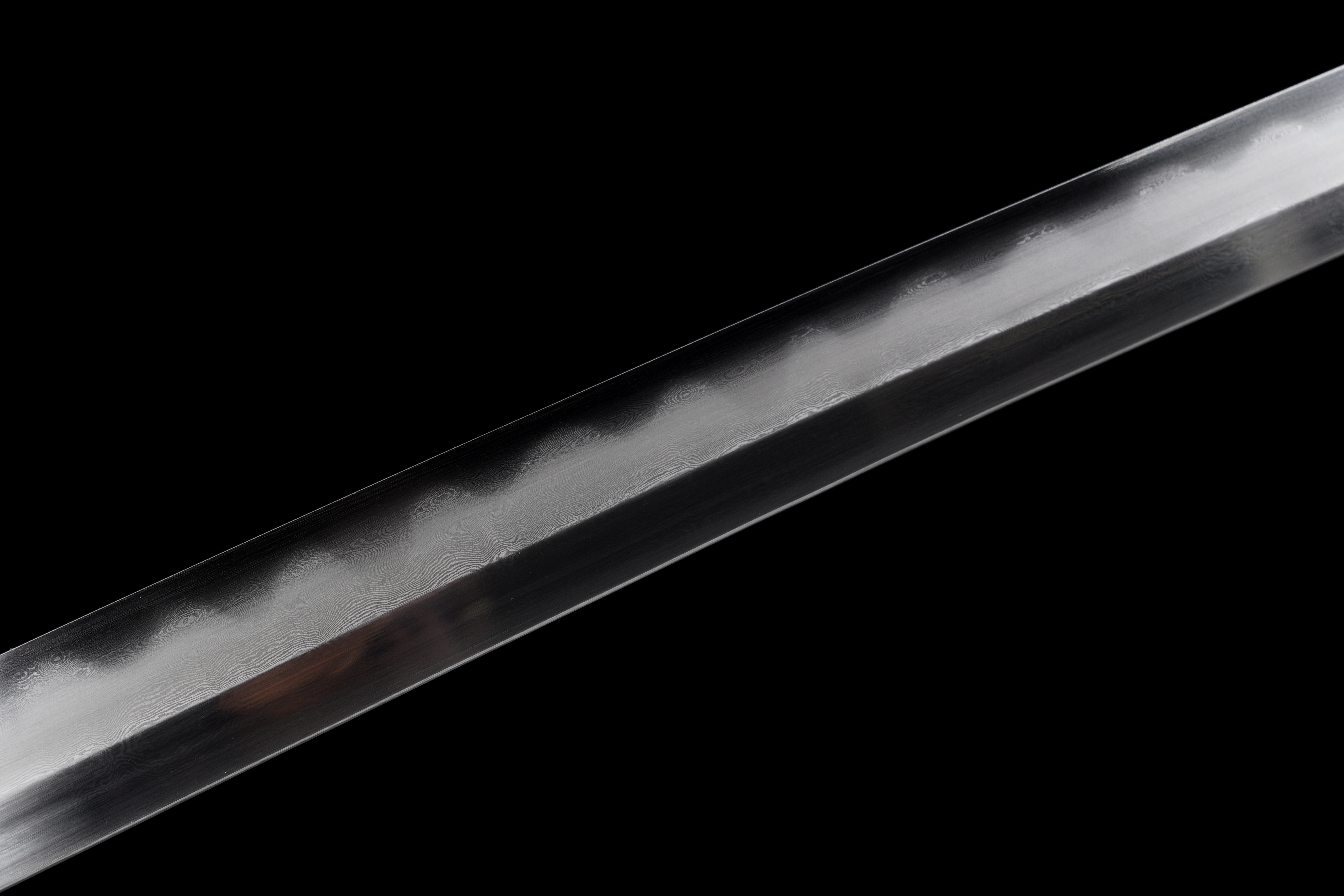 Handmade Japanese Katana Damascus Folded Steel Clay Tempered Full Tang