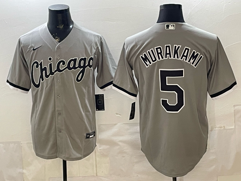 Men's Chicago White Sox Munetaka Murakami #5 Gray Replica Player Jersey