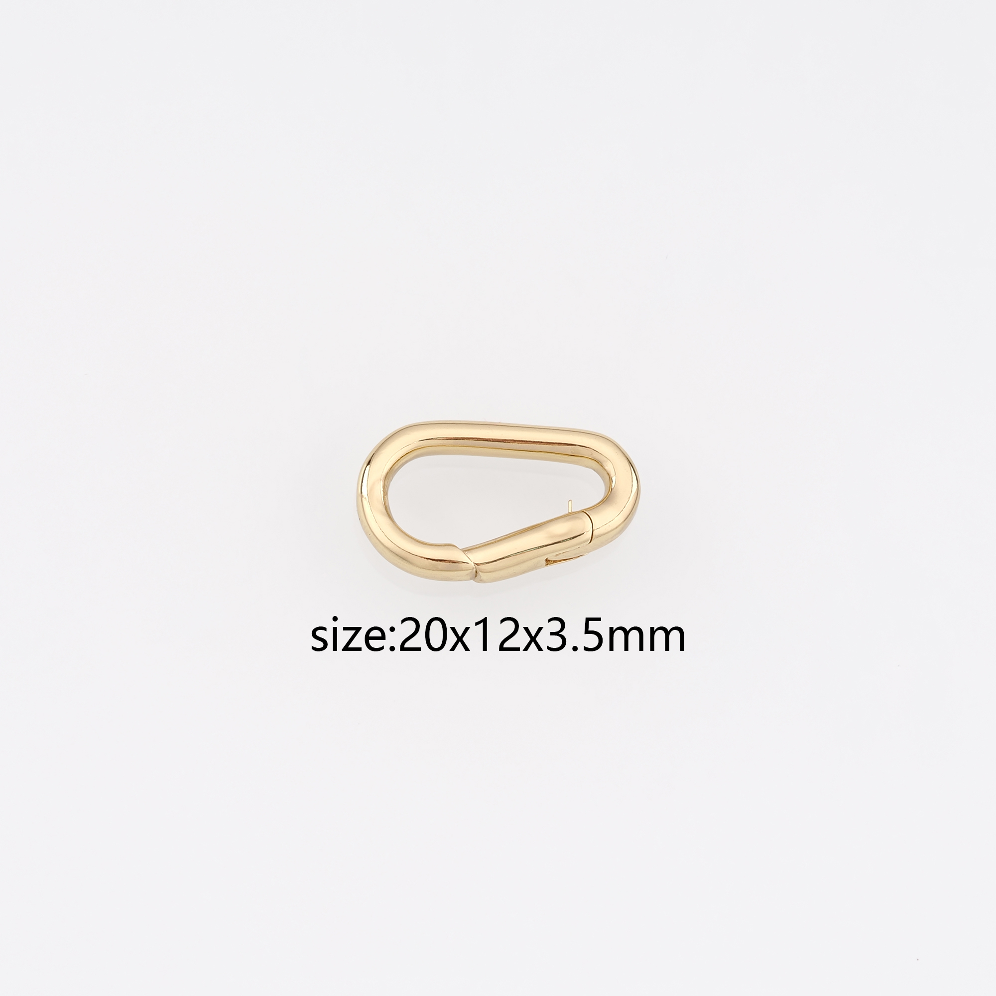 18K Gold Filled Geometric Carabiner Clasp,Dainty Spring Push Gate Clasp for DIY Jewelry Finding Necklace Bracelet