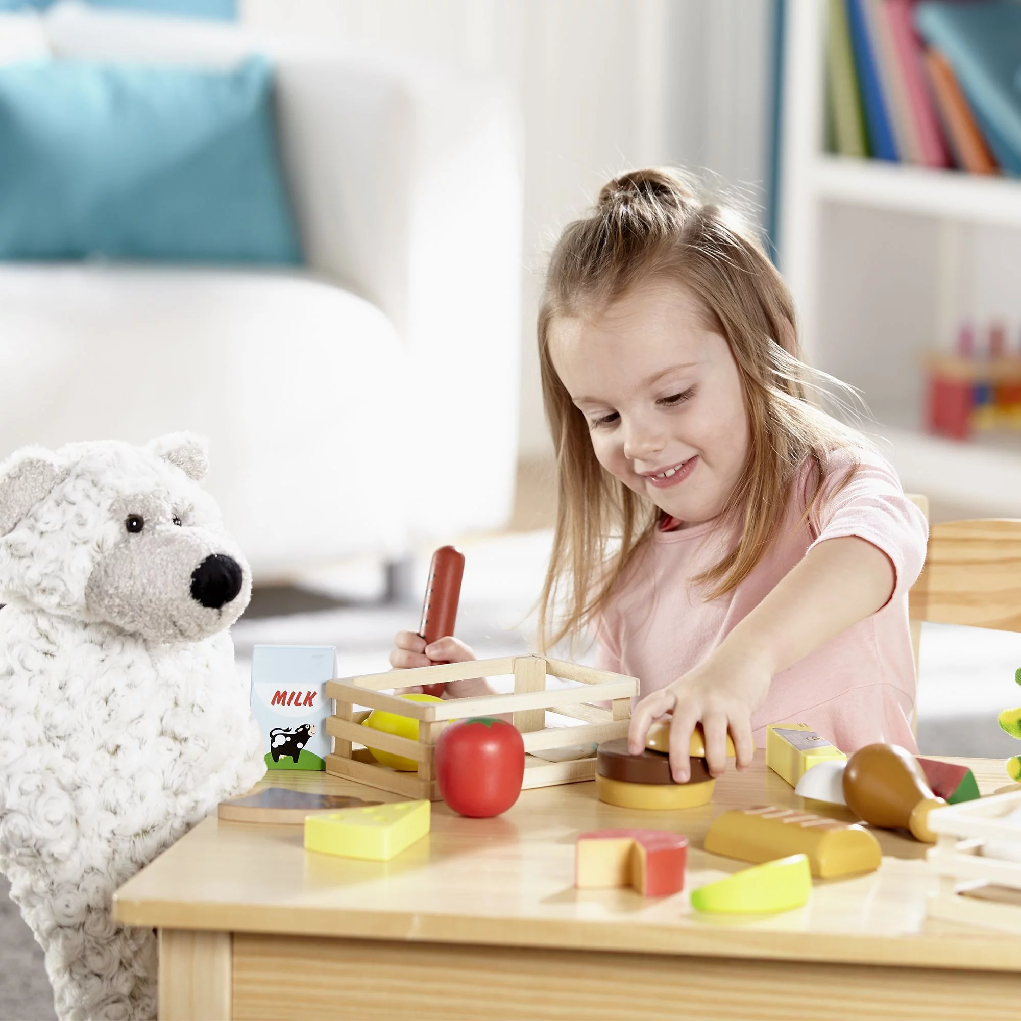 Melissa & Doug Food Groups - 21 Wooden Pieces and 4 Crates, Multi