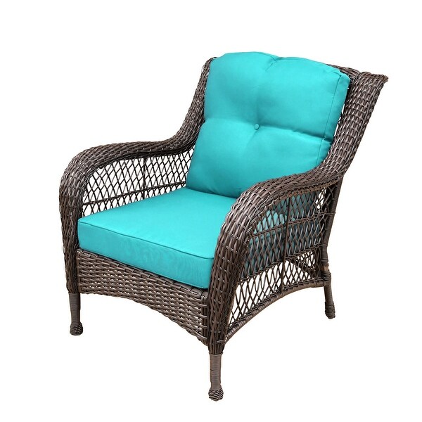 6piece Resin Wicker Patio Furniture Conversation Set with High Back