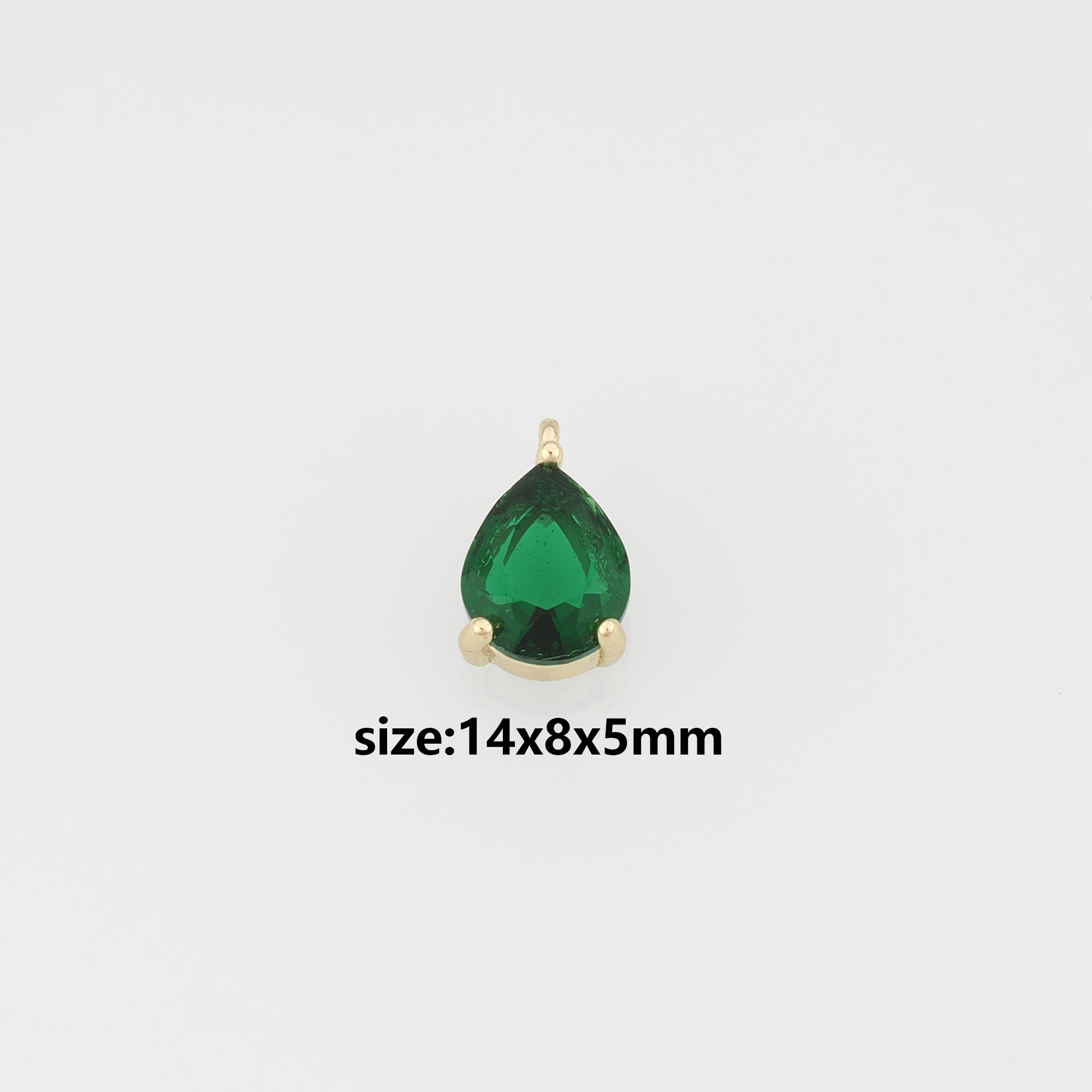 18K Gold Filled Teardrop Pendant,Crystal Teardrop Charm Earrings Necklace for DIY Jewelry Making Supply