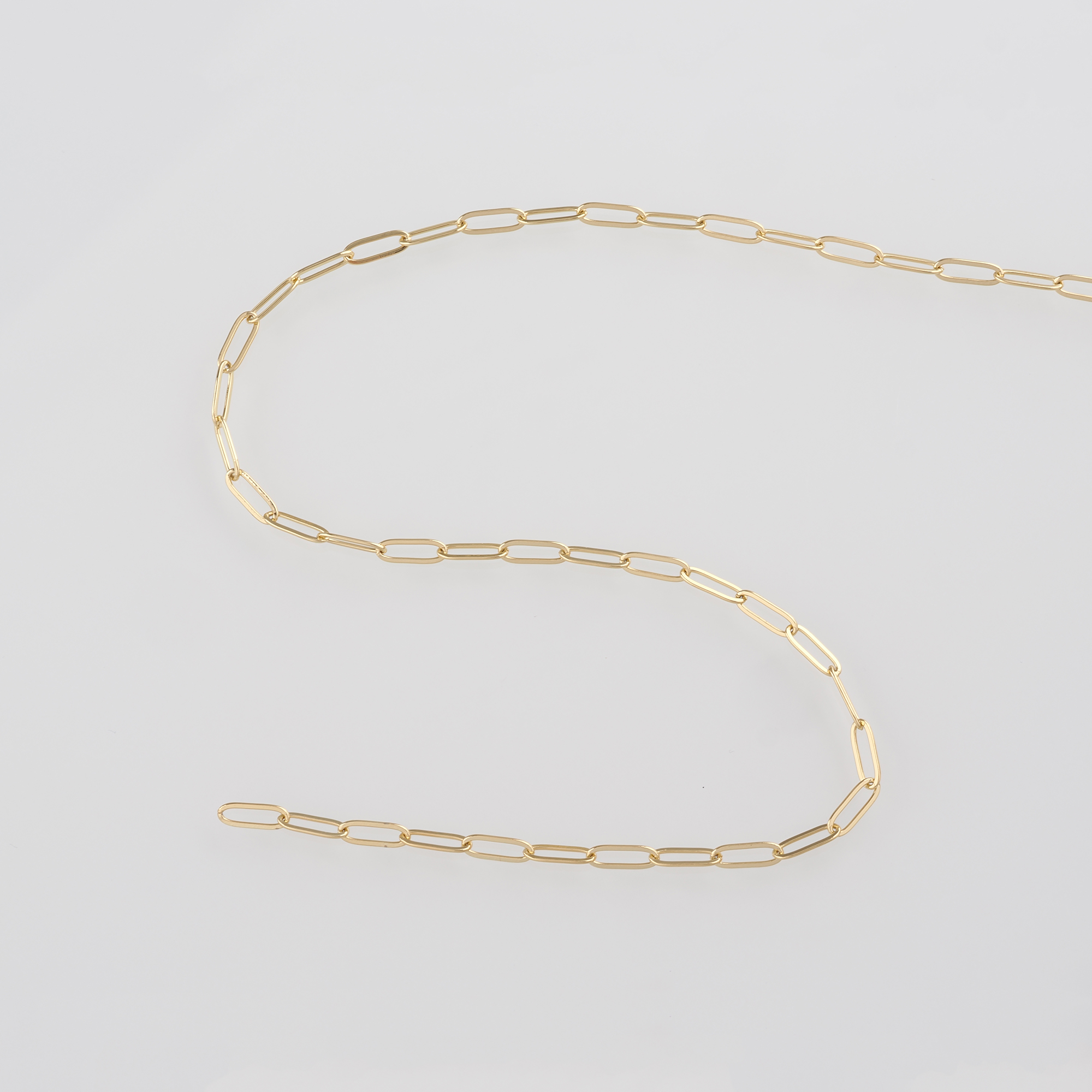 18K Gold Filled Paper Clip Chain Necklace,Dainty Link Chain,Gold Oval Chain Necklace for DIY Jewelry Making Supply