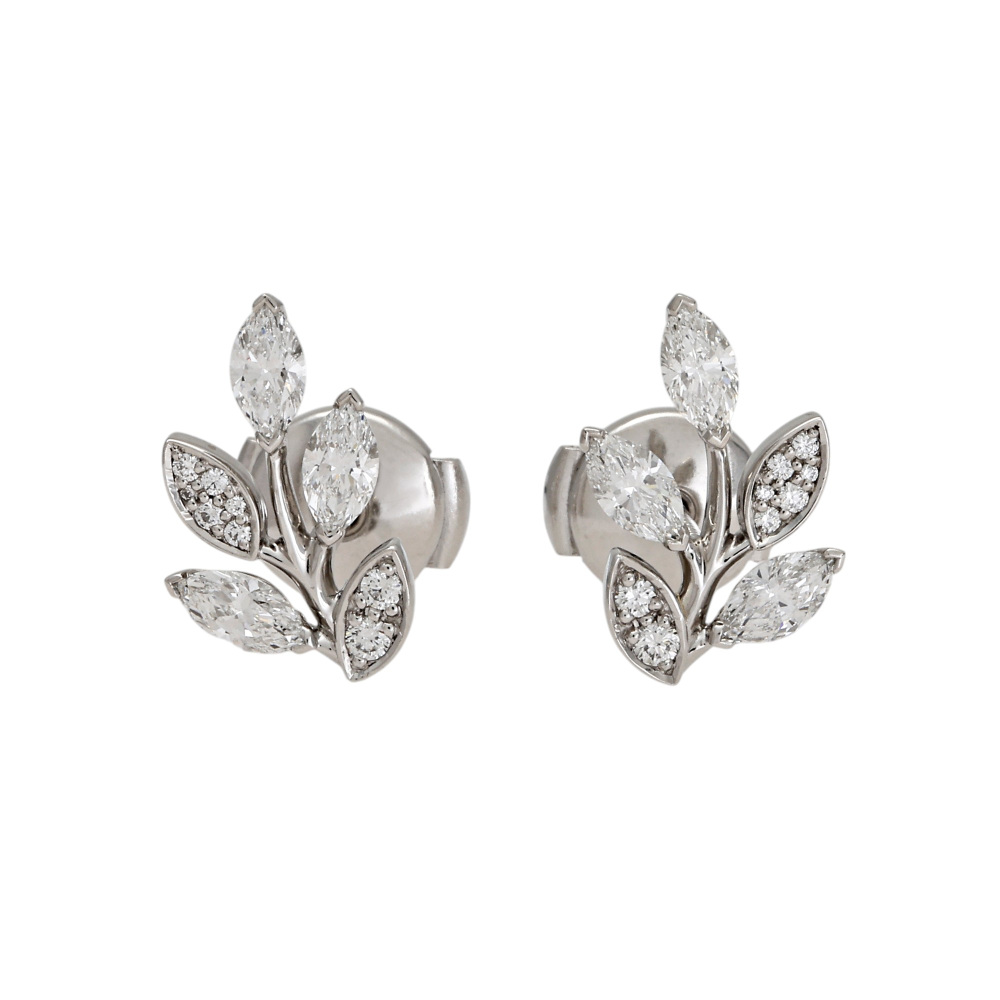 Tiffany & Co. Victoria Diamond Branch Earrings Platinum 66886387