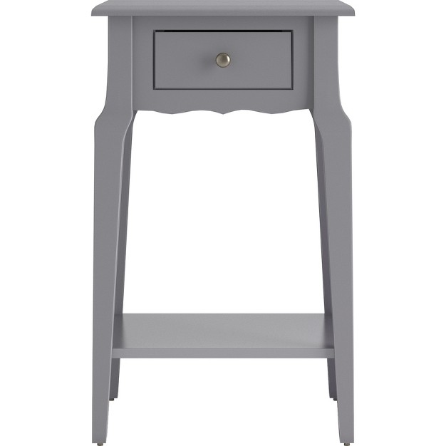 Hale 1 Drawer Wood Storage End Table Gray Inspire Q