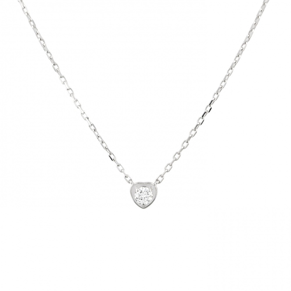Cartier Damour (diamant Leger) Duhart Necklace 18K White Gold Diamond PI1083