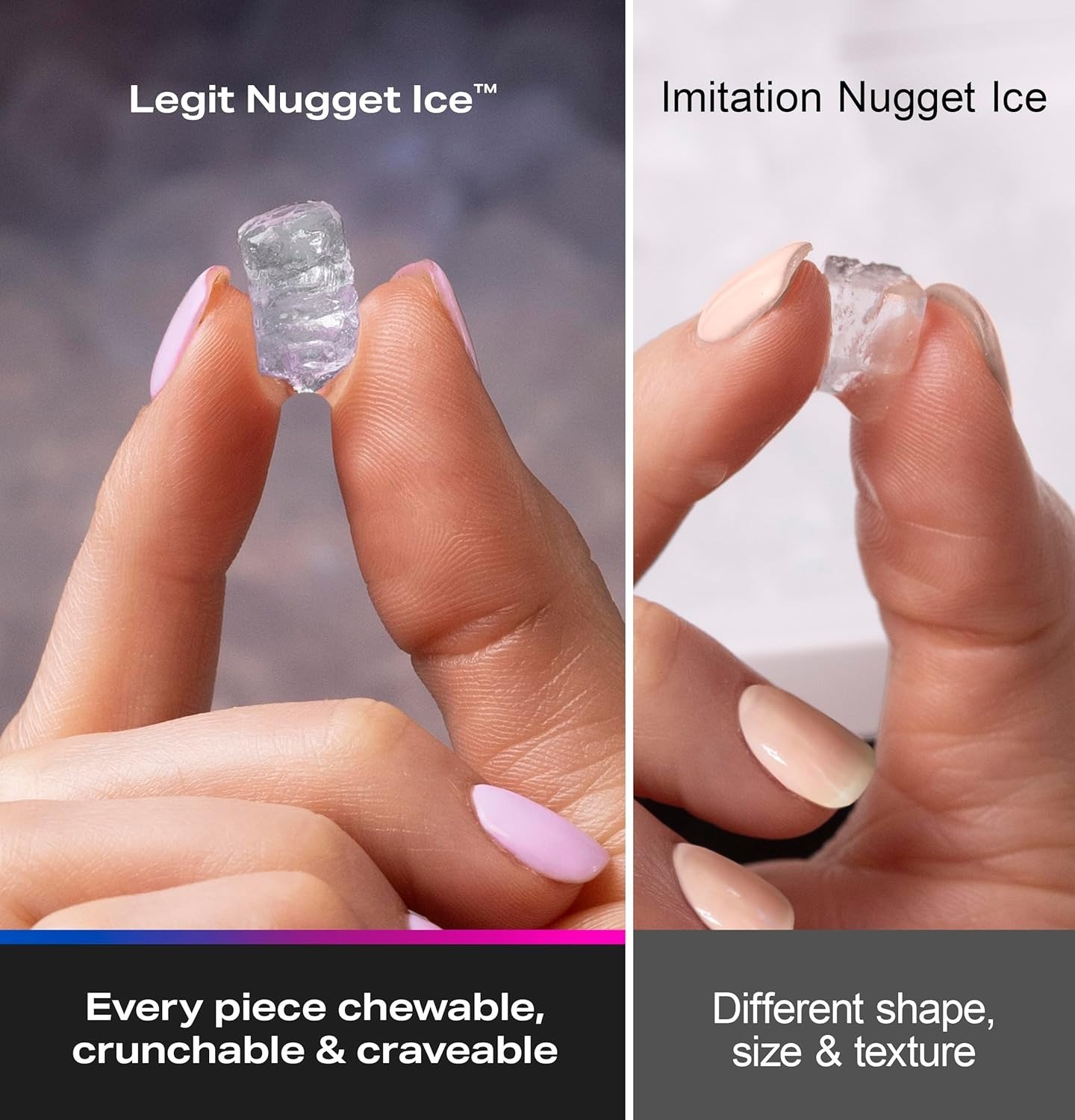 Chewable Crunchable Countertop Nugget Ice Maker, Scoop included, 38 lbs in 24 hours, Pellet Ice Machine with WiFi & Smart Connected, Stainless Steel