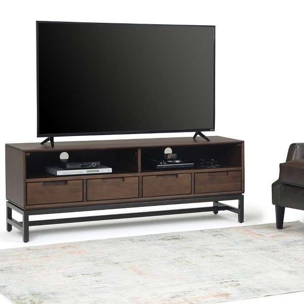 Simplihome Low Tv Stand Banting Walnut Brown