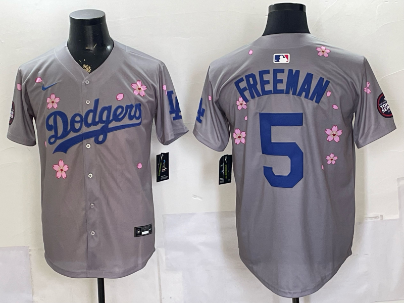Men's Los Angeles Dodgers Freddie Freeman #5 Gray Alternate Limited Jersey