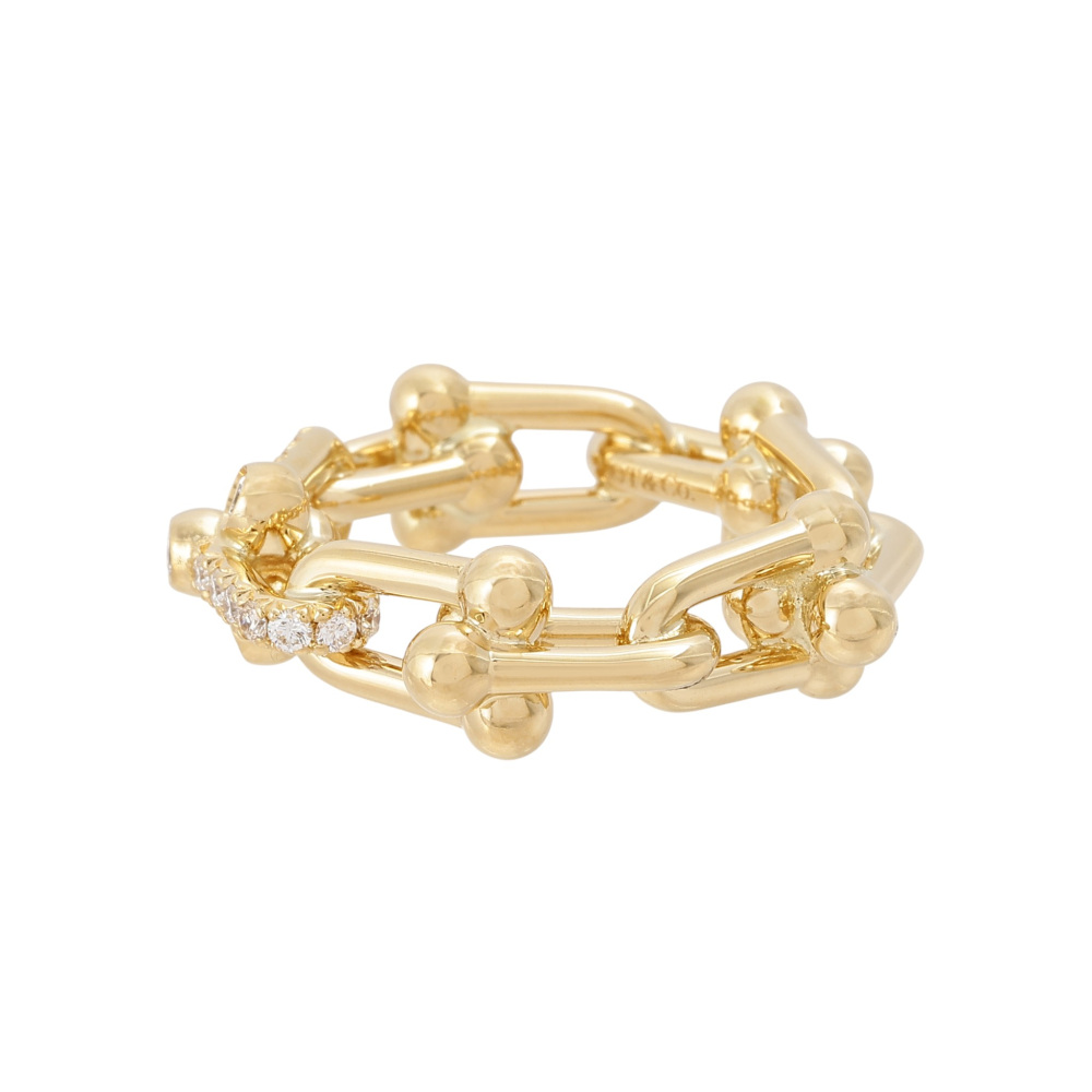 Tiffany & Co. Hardware Ring 18K Yellow Gold Diamond 72668162